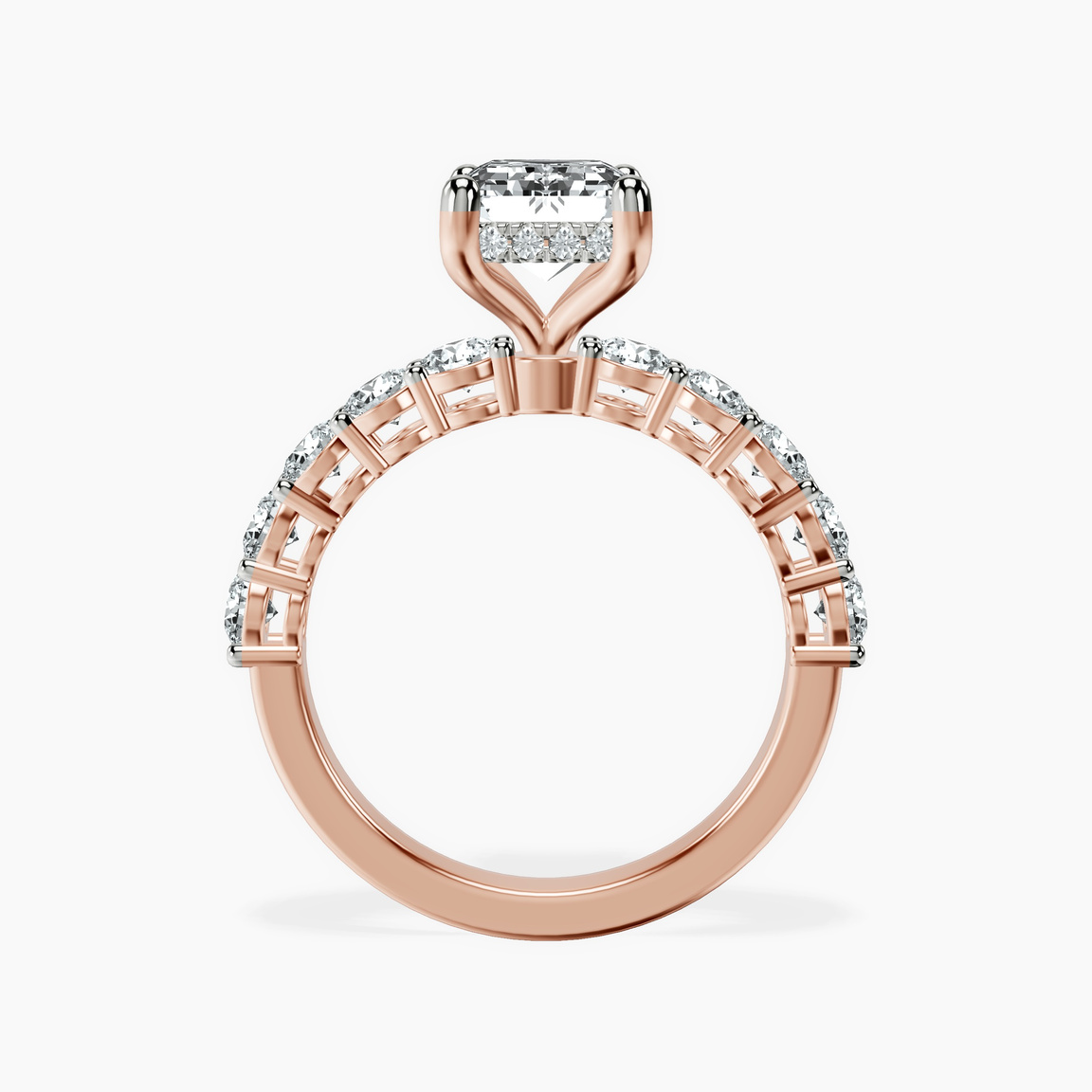 14ct Rose Gold Elinor Side Round Lab Diamond Ring side right image one