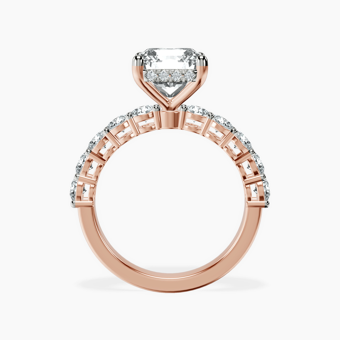 14ct Rose Gold Elinor Side Round Lab Diamond Ring side right image one