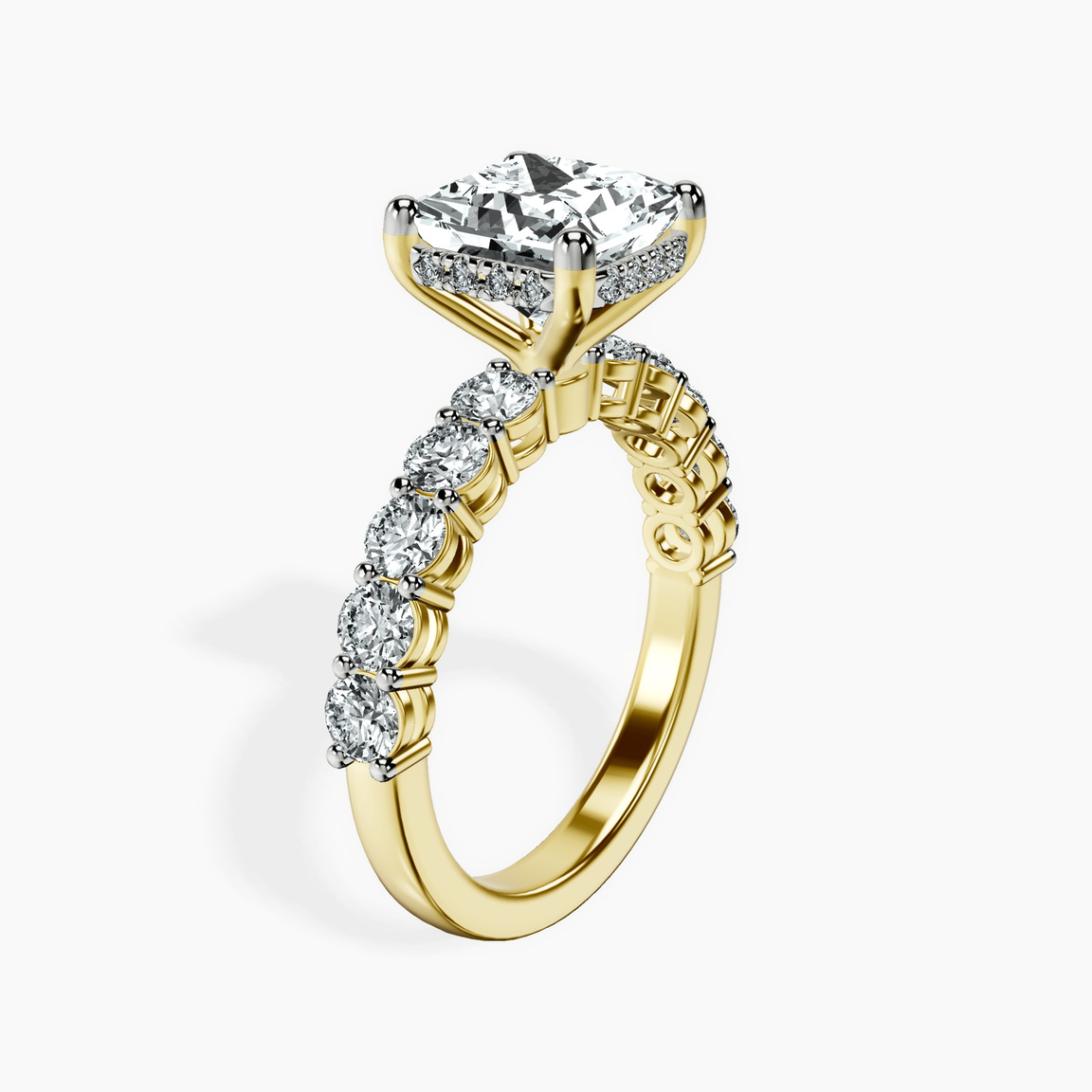 14ct Yellow Gold Elinor Side Round Lab Diamond Ring standing product image one