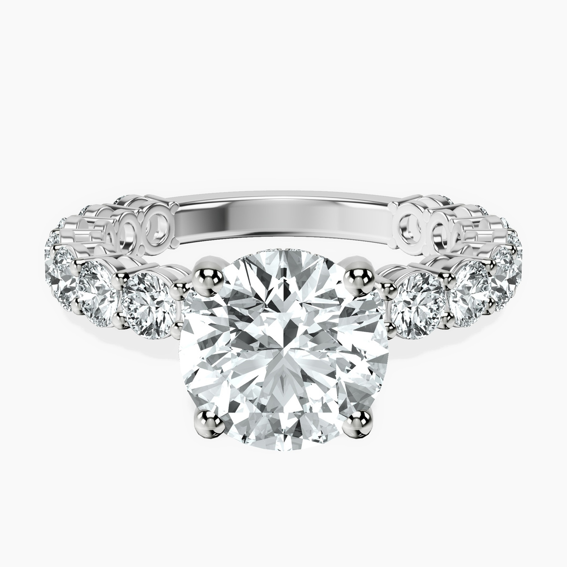 9ct White Gold Arabella Side Round Lab Diamond Ring front image