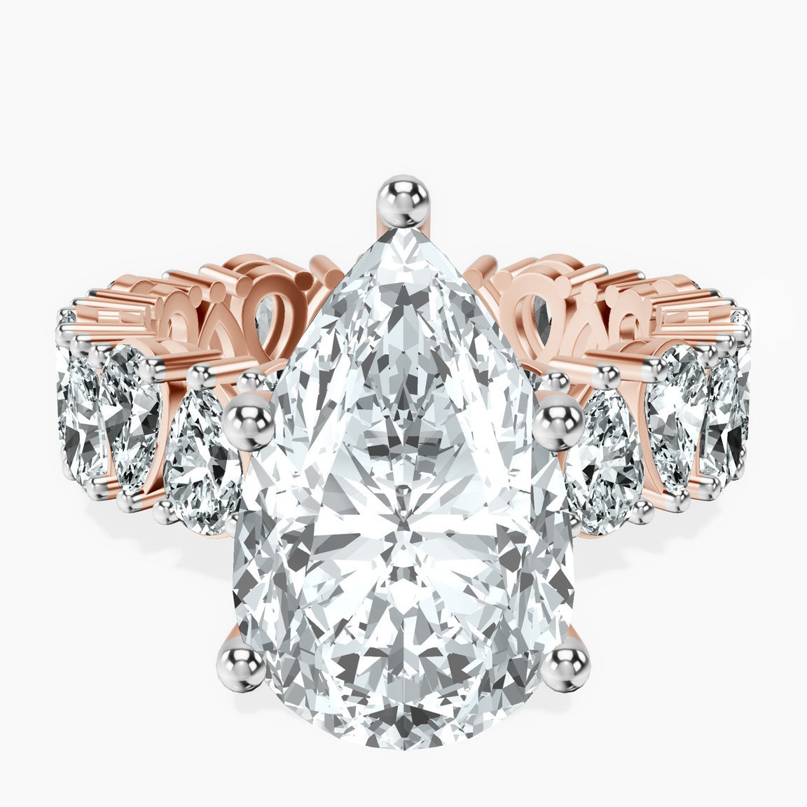 14kt Rose Gold Cordelia Side Pear Lab Diamond Ring front image