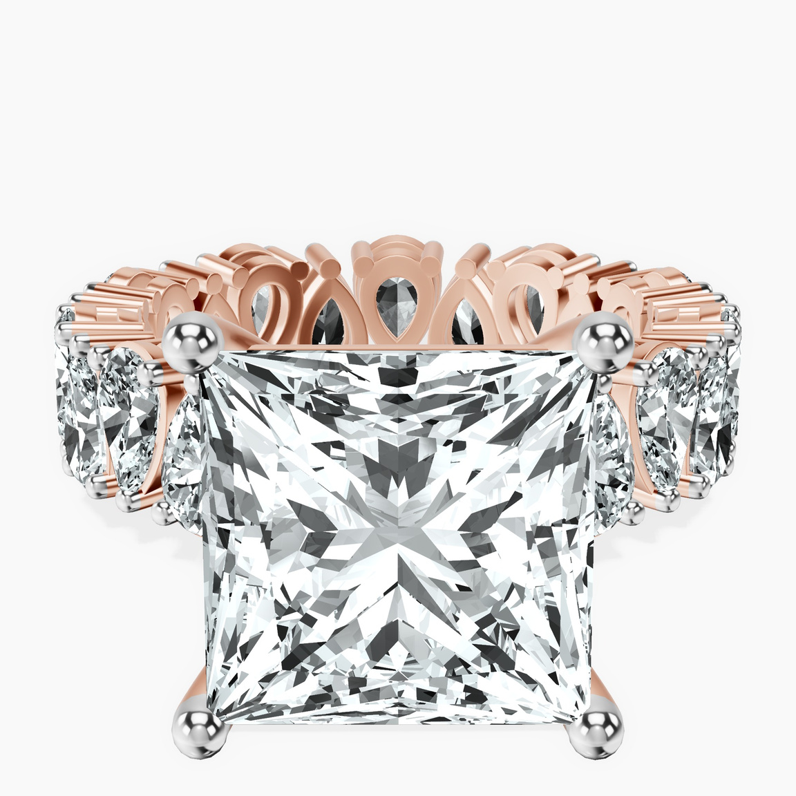 18kt Rose Gold Cordelia Side Pear Lab Diamond Ring front image