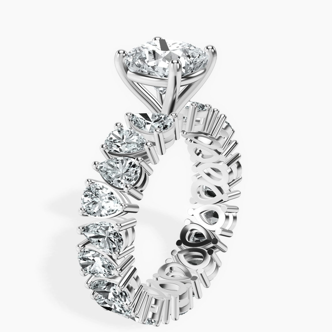 Platinum Cordelia Side Pear Lab Diamond Ring standing product image one
