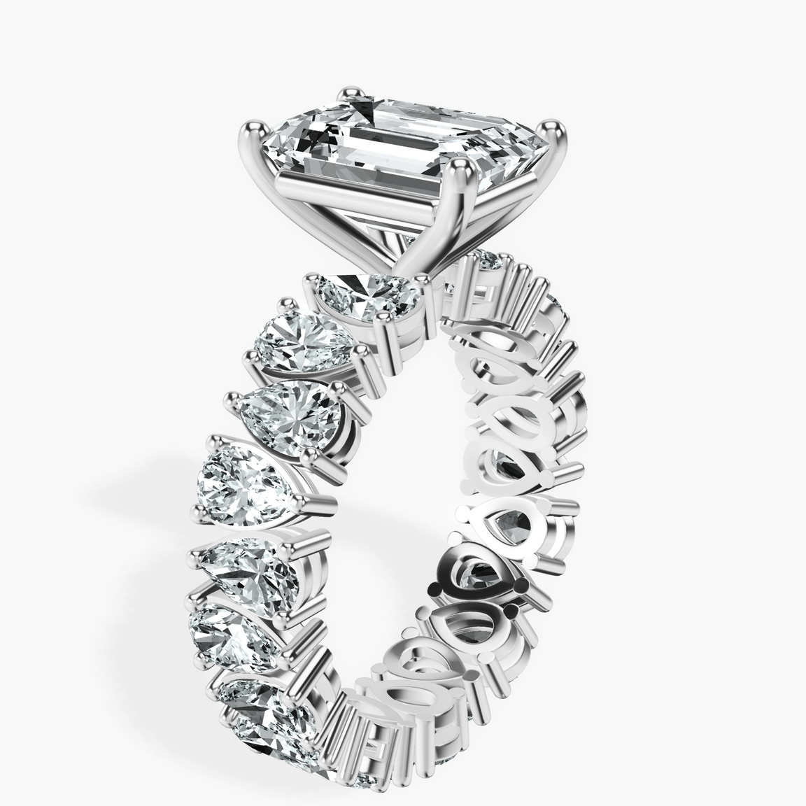 Platinum Cordelia Side Pear Lab Diamond Ring standing product image one
