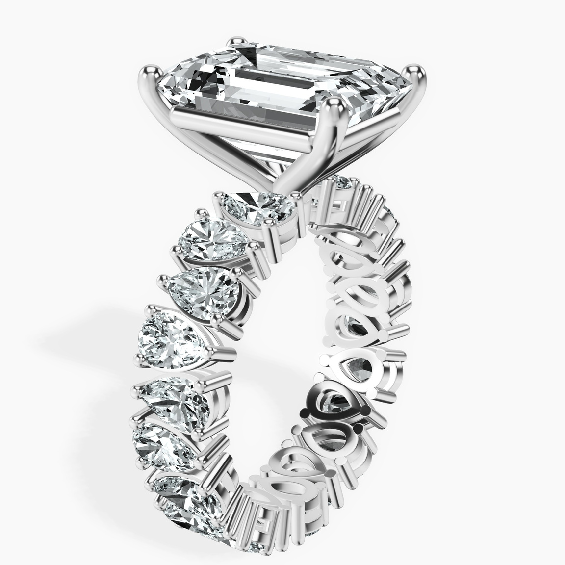 14kt White Gold Cordelia Side Pear Lab Diamond Ring standing product image one