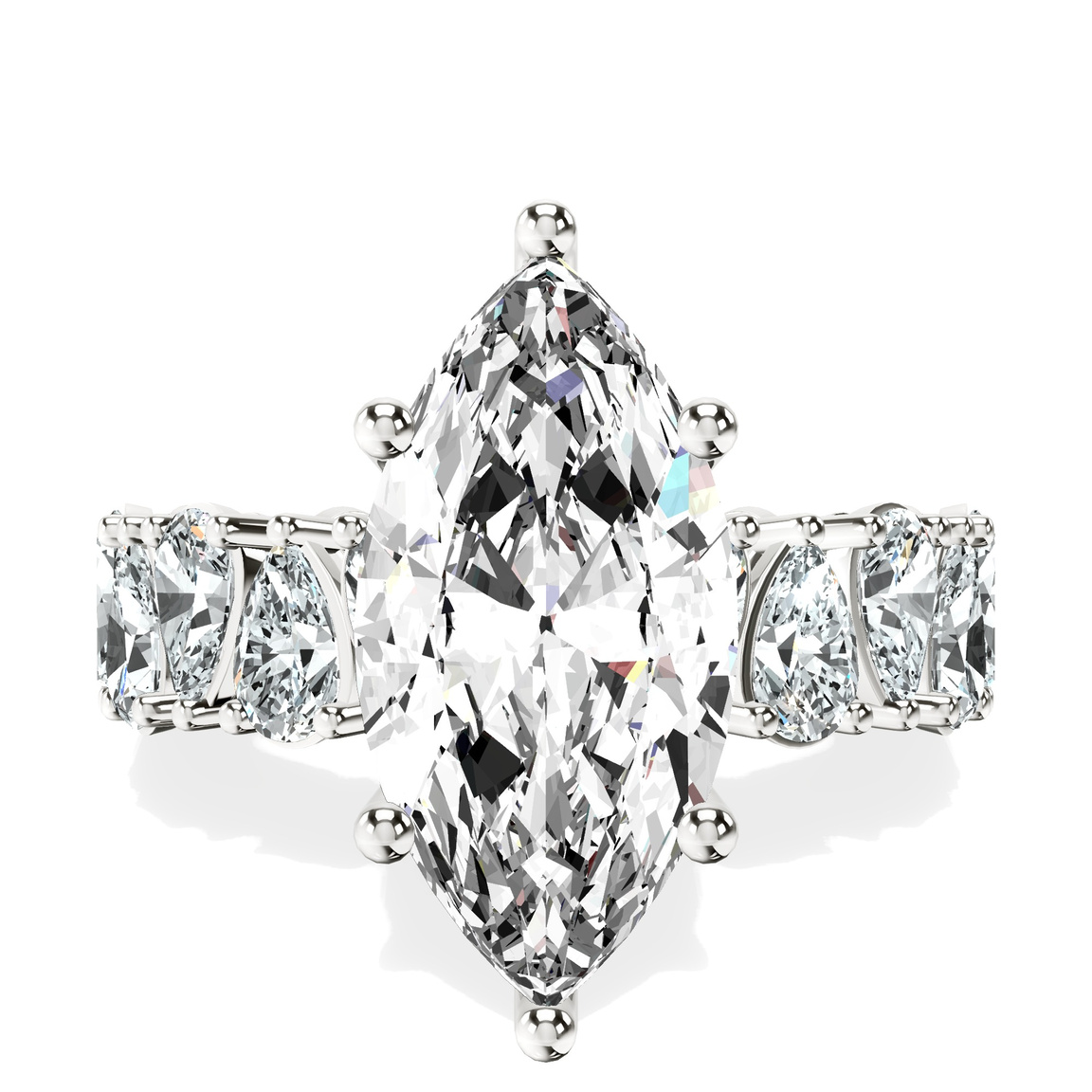 Platinum Cordelia Side Pear Lab Diamond Ring front image
