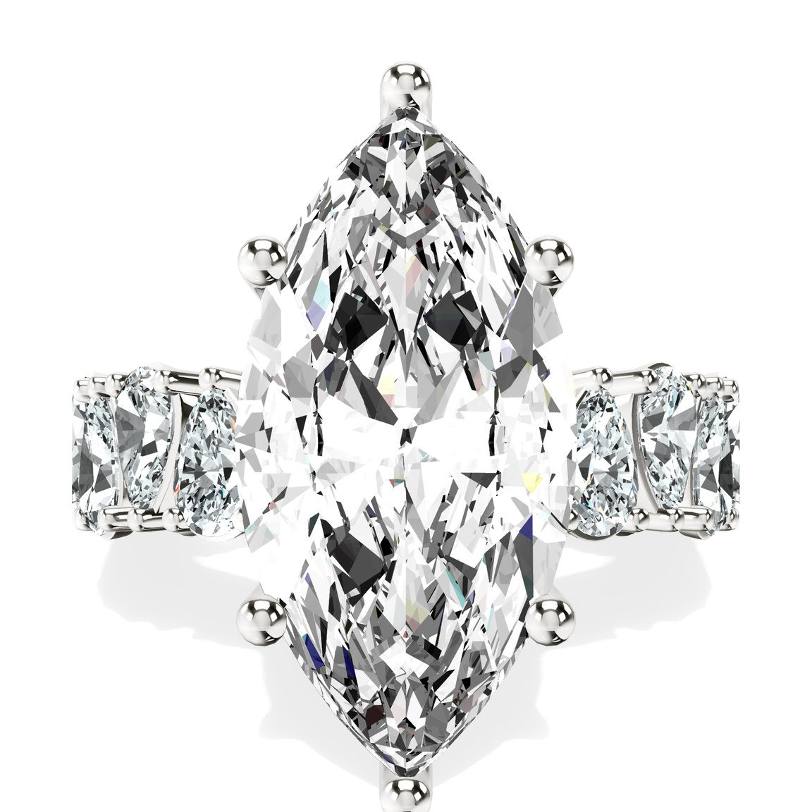 Platinum Cordelia Side Pear Lab Diamond Ring front image