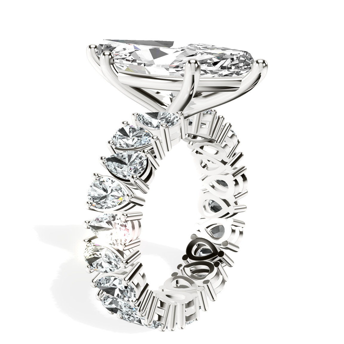 Platinum Cordelia Side Pear Lab Diamond Ring standing product image one