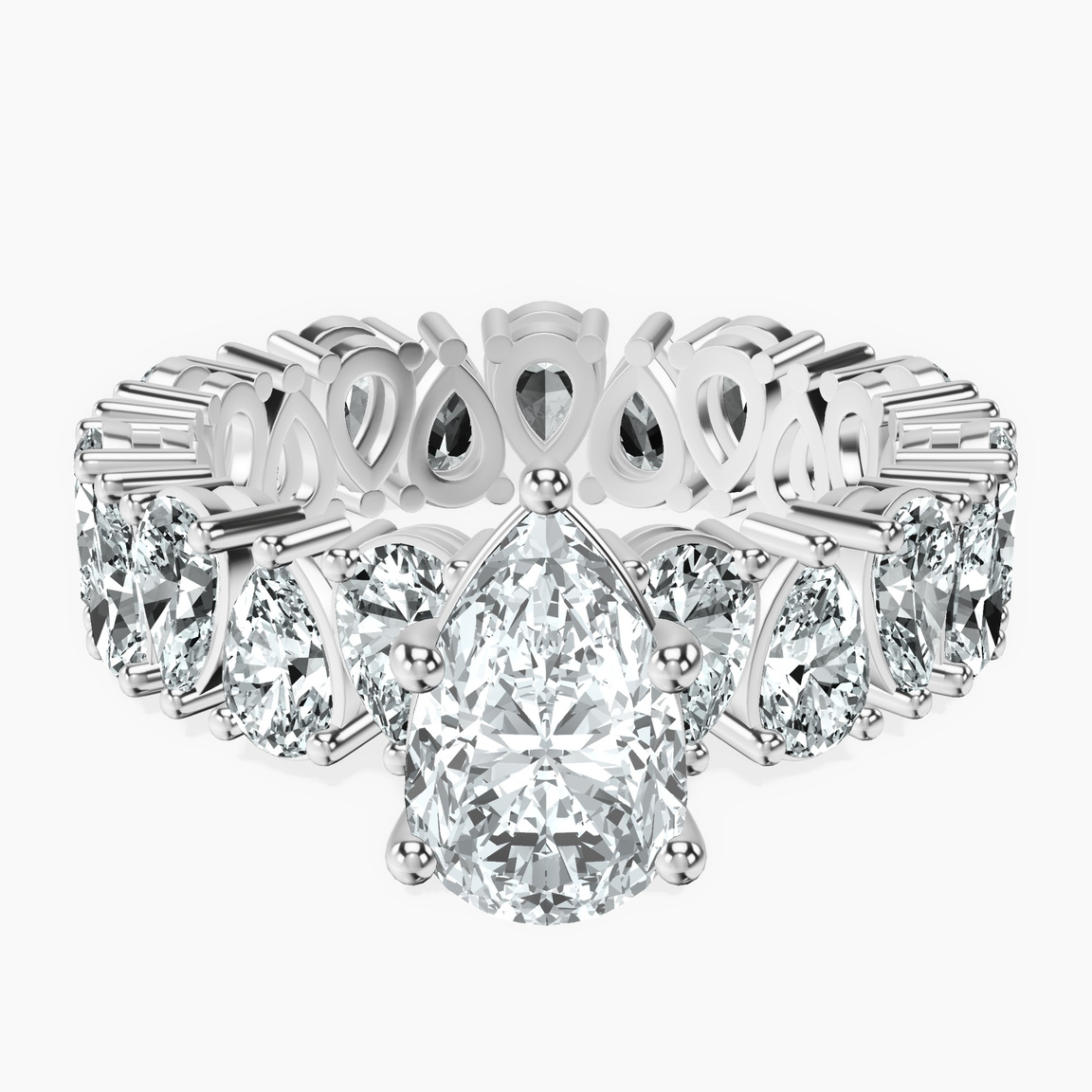 Platinum Cordelia Side Pear Lab Diamond Ring front image