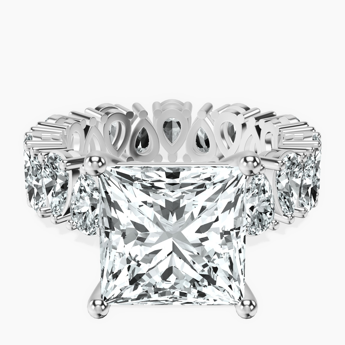Platinum Cordelia Side Pear Lab Diamond Ring front image