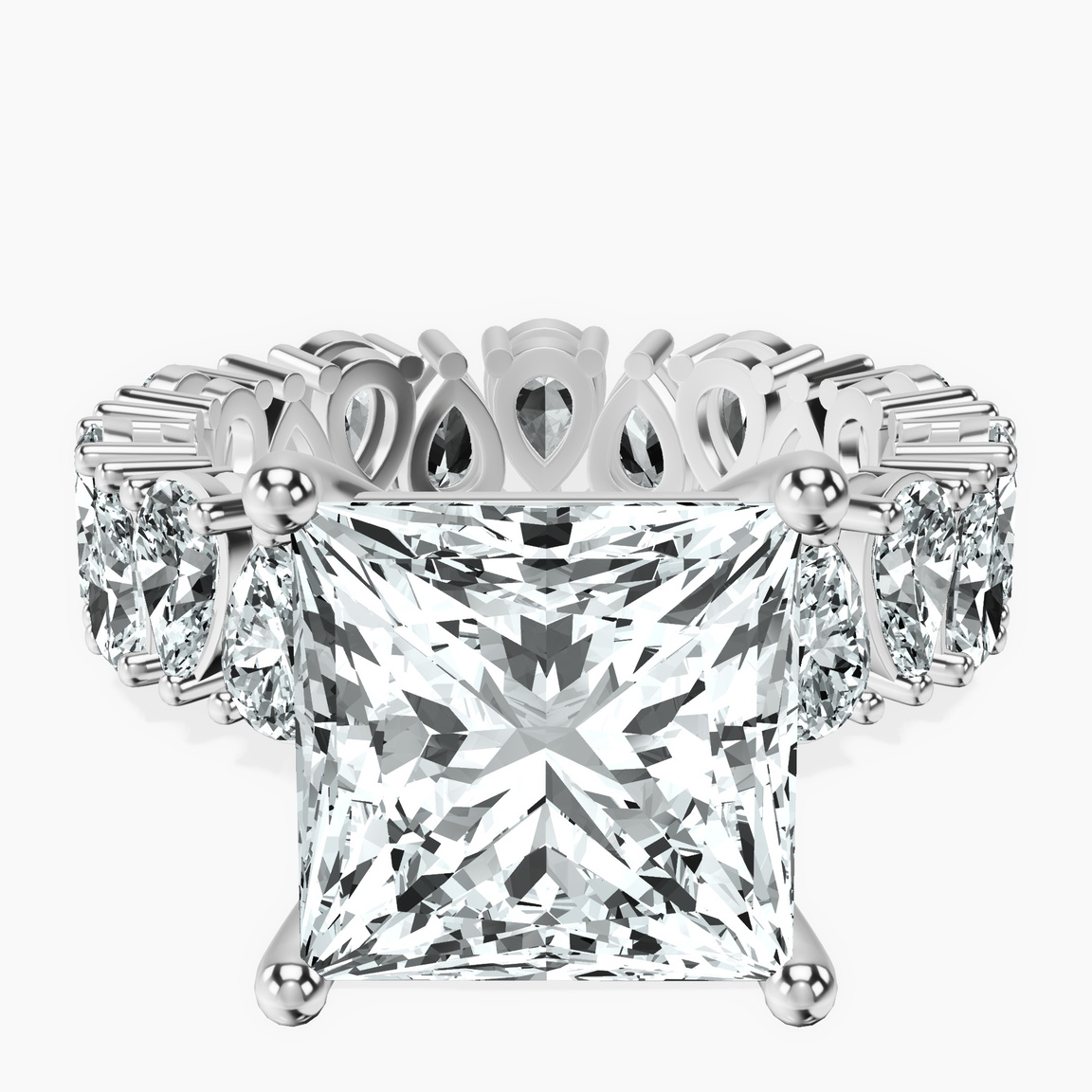 Platinum Cordelia Side Pear Lab Diamond Ring front image