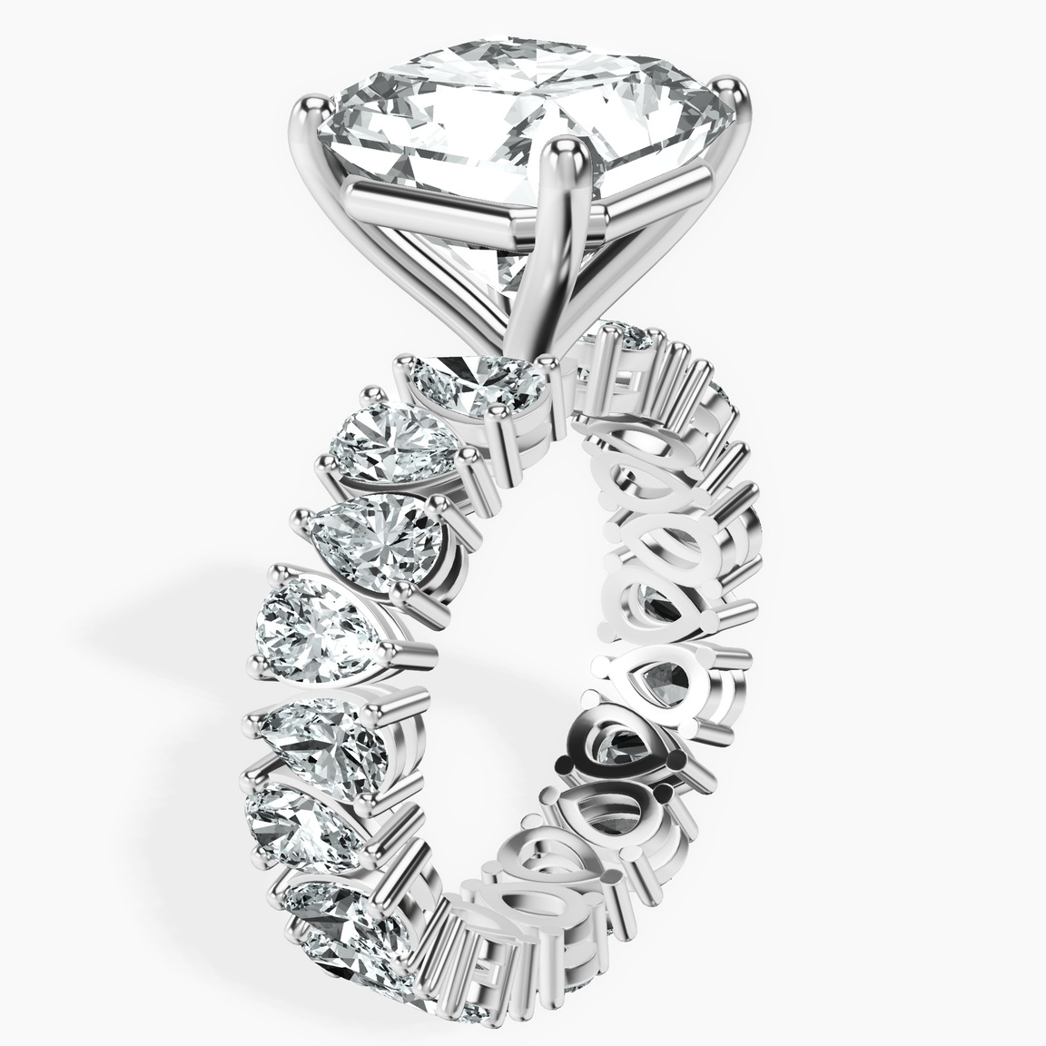 Platinum Cordelia Side Pear Lab Diamond Ring standing product image one