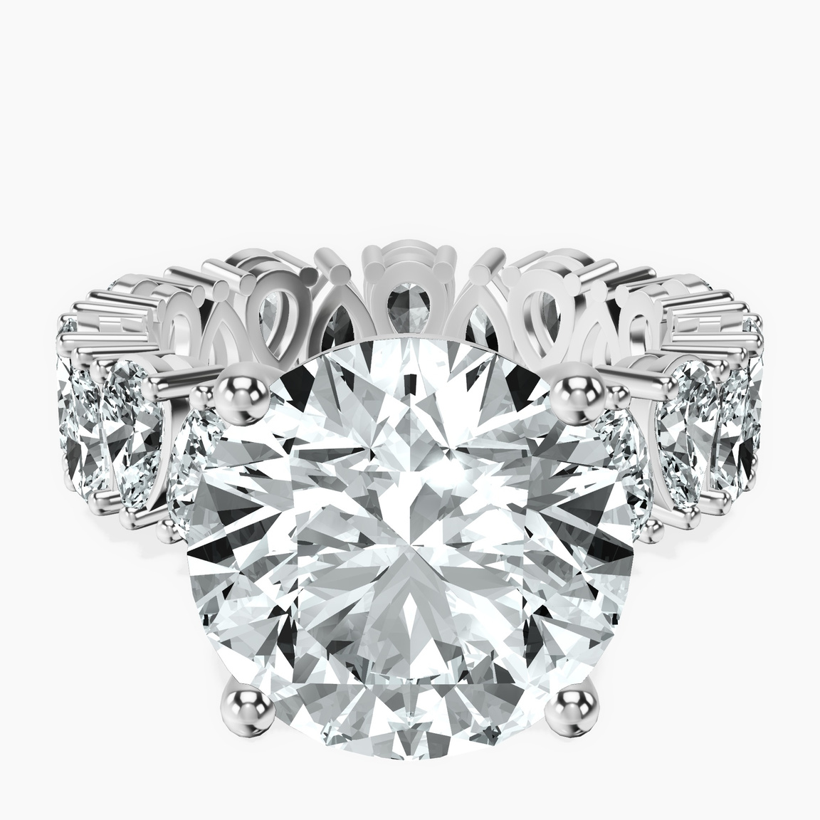 10kt White Gold Cordelia Side Pear Lab Diamond Ring front image