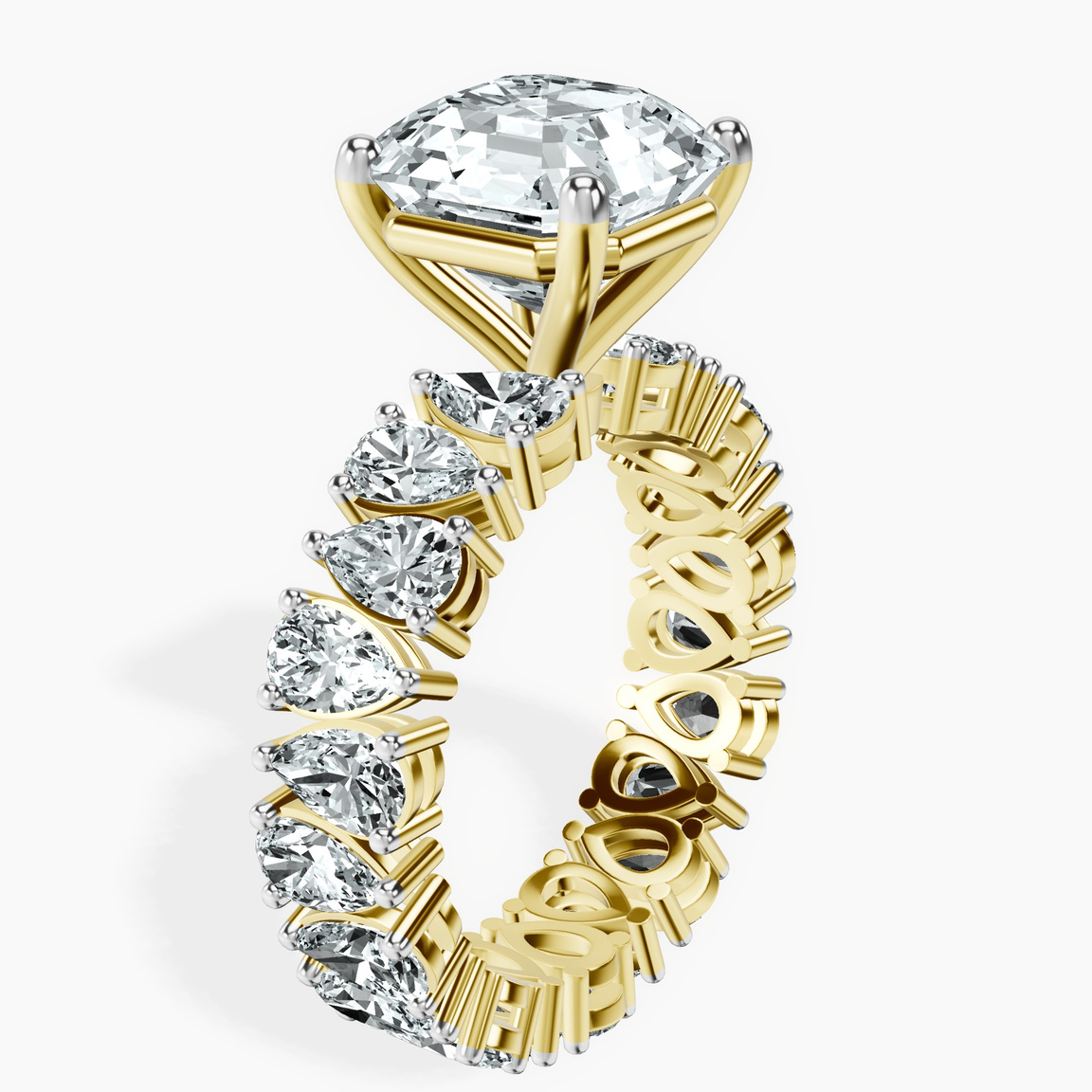 10kt Yellow Gold Cordelia Side Pear Lab Diamond Ring standing product image one