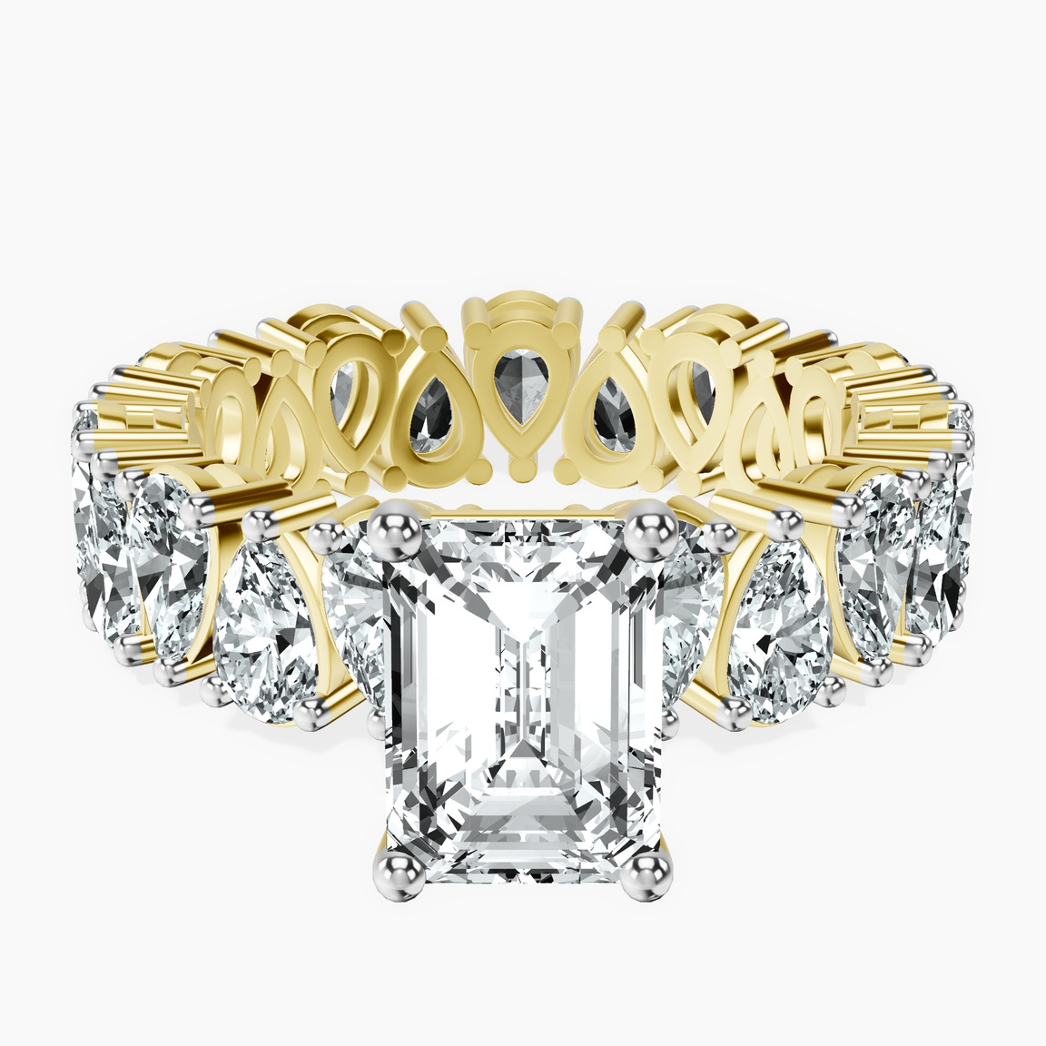 14ct Yellow Gold Cordelia Side Pear Lab Diamond Ring front image