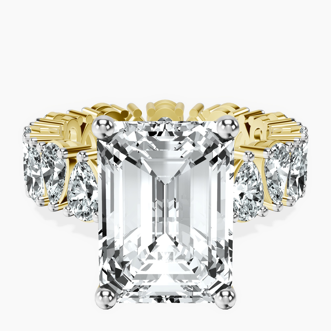 10kt Yellow Gold Cordelia Side Pear Lab Diamond Ring front image
