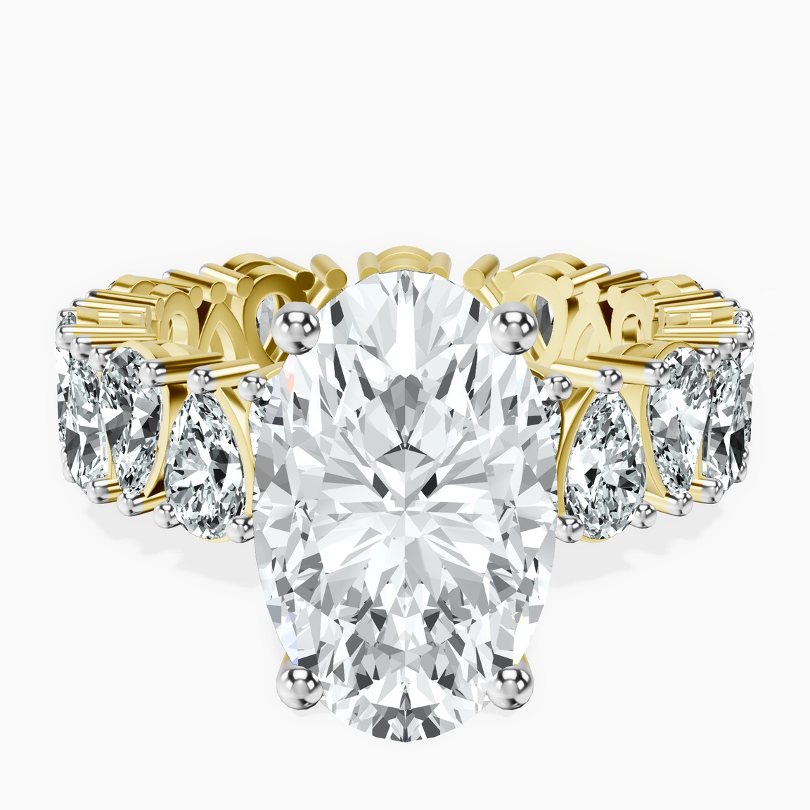 14kt Yellow Gold Cordelia Side Pear Lab Diamond Ring front image