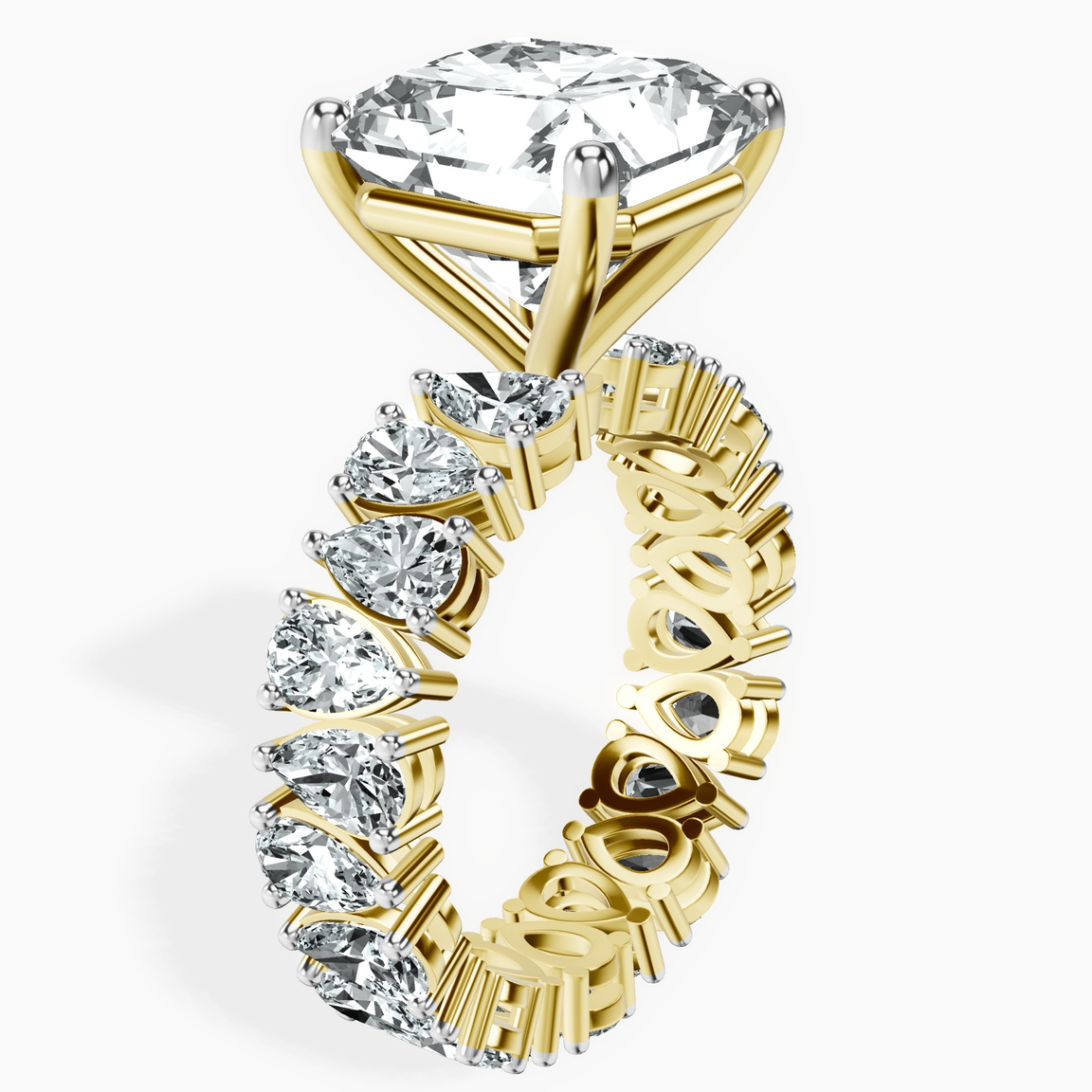 18kt Yellow Gold Cordelia Side Pear Lab Diamond Ring standing product image one