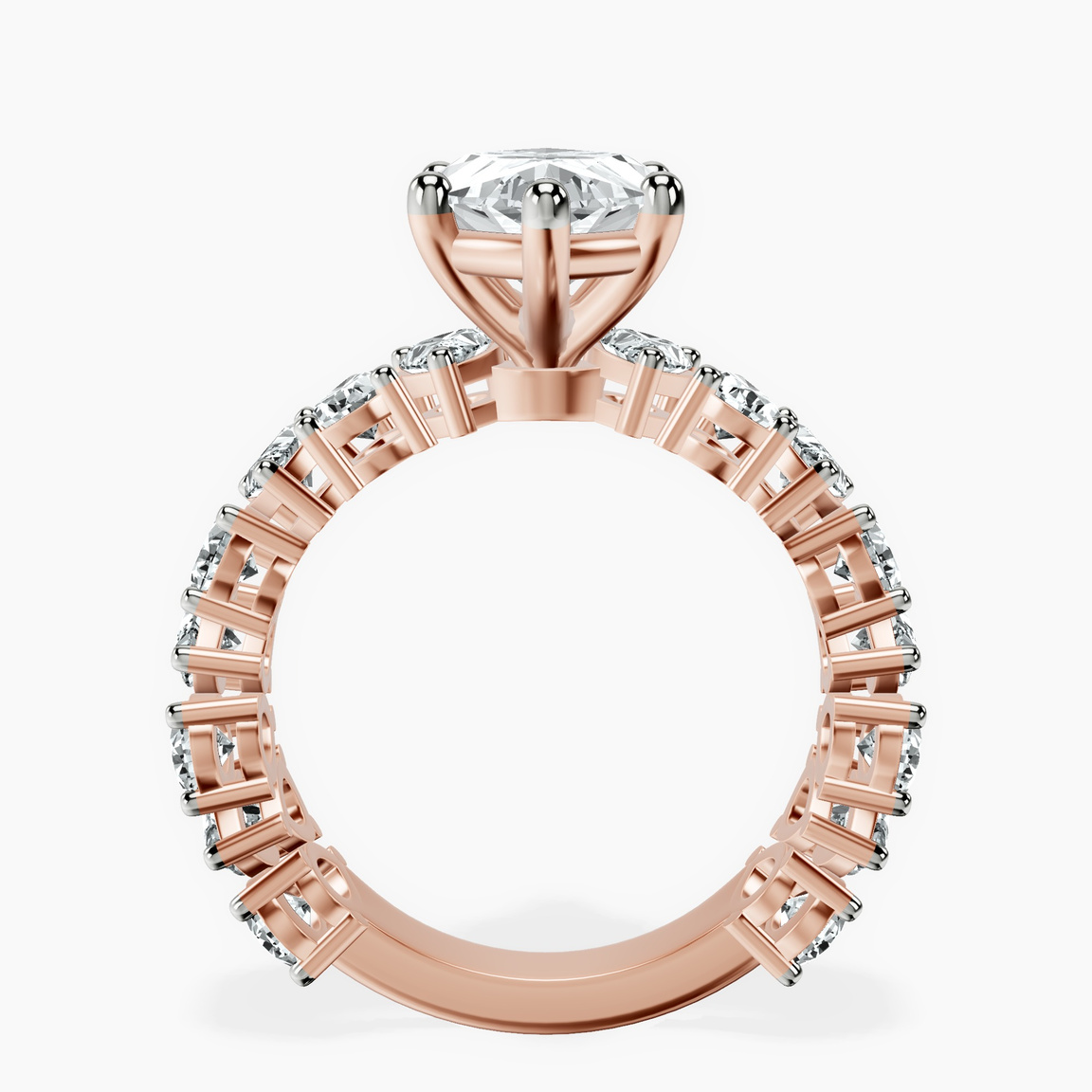 18kt Rose Gold Esme Side Pear Lab Diamond Ring side right image one
