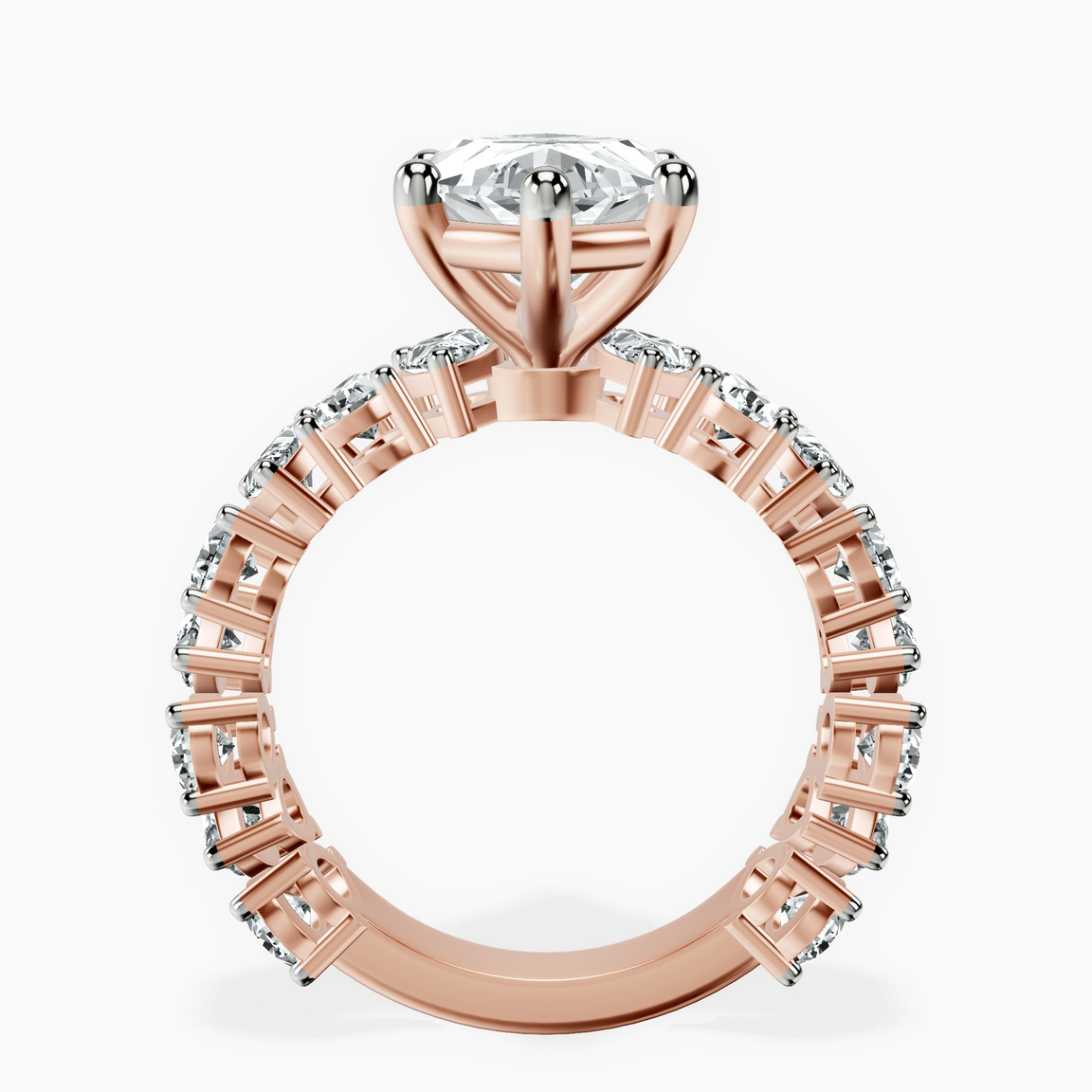 18kt Rose Gold Esme Side Pear Lab Diamond Ring side right image one