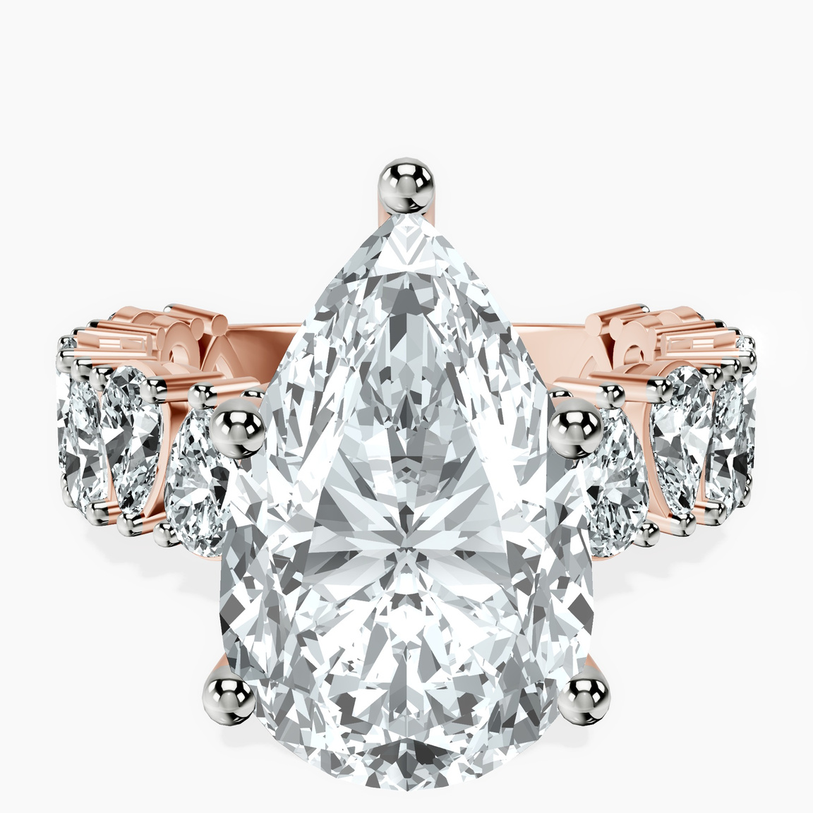 10kt Rose Gold Esme Side Pear Lab Diamond Ring front image