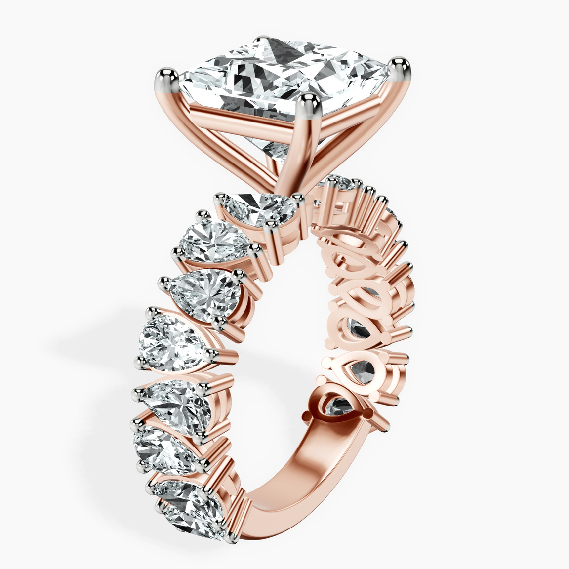 18kt Rose Gold Esme Side Pear Lab Diamond Ring standing product image one