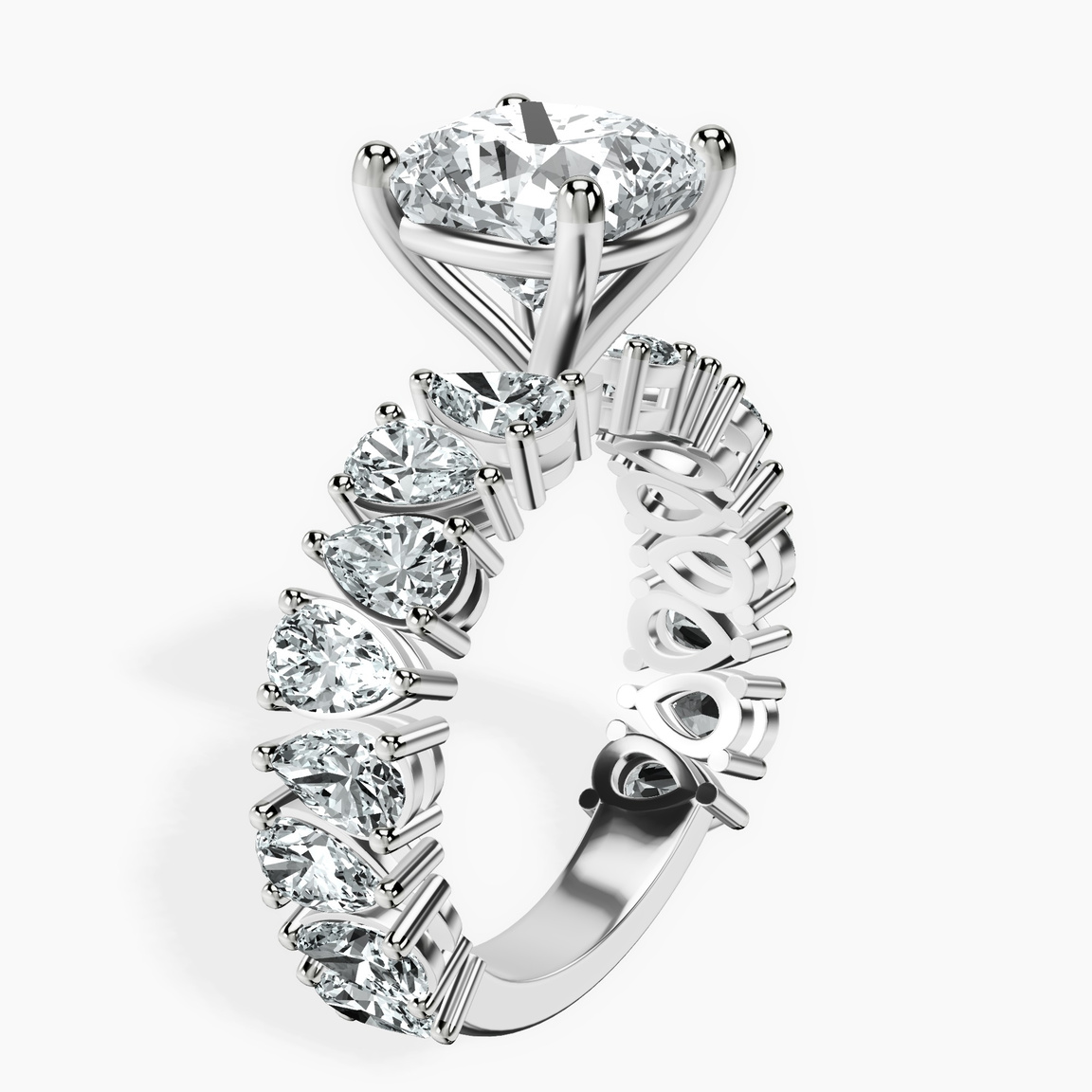Platinum Esme Side Pear Lab Diamond Ring standing product image one