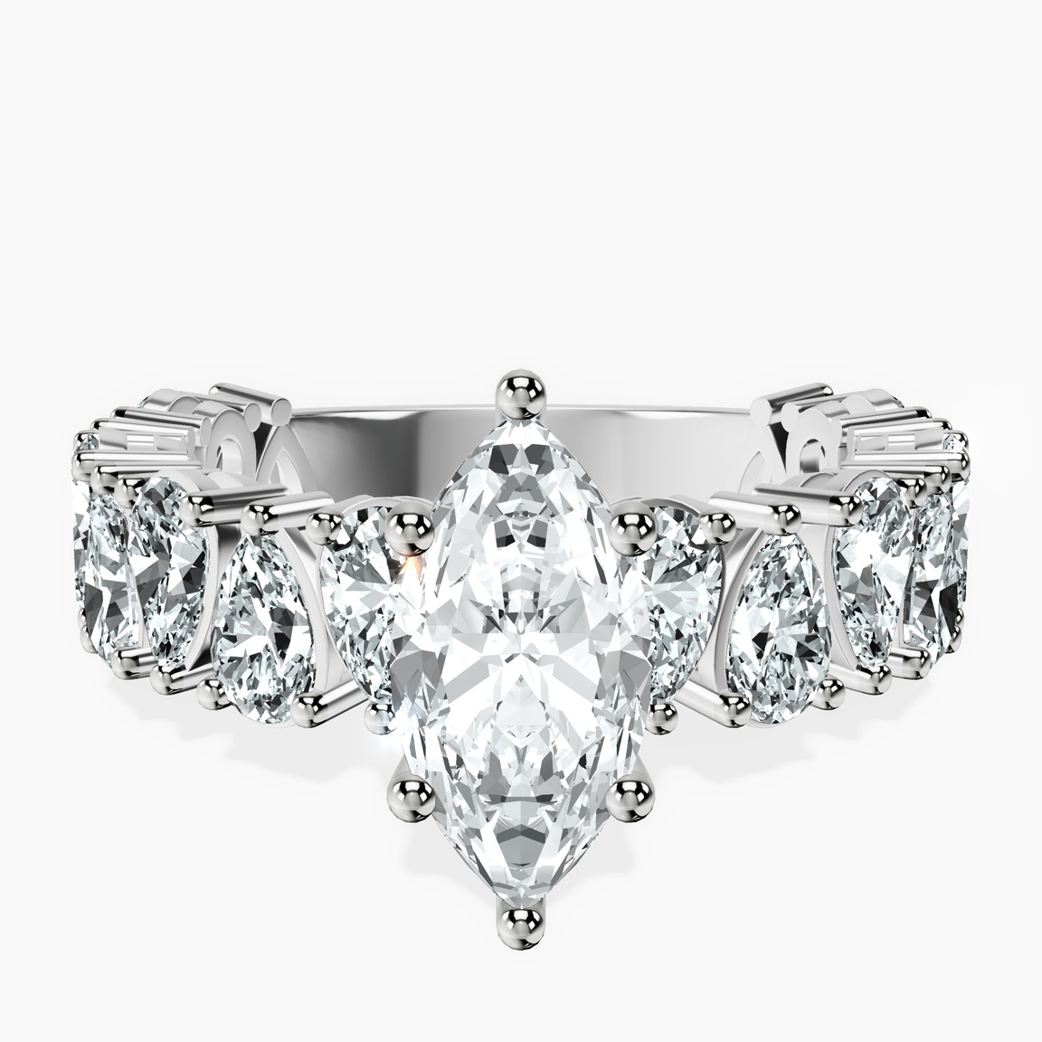 14kt White Gold Esme Side Pear Lab Diamond Ring front image