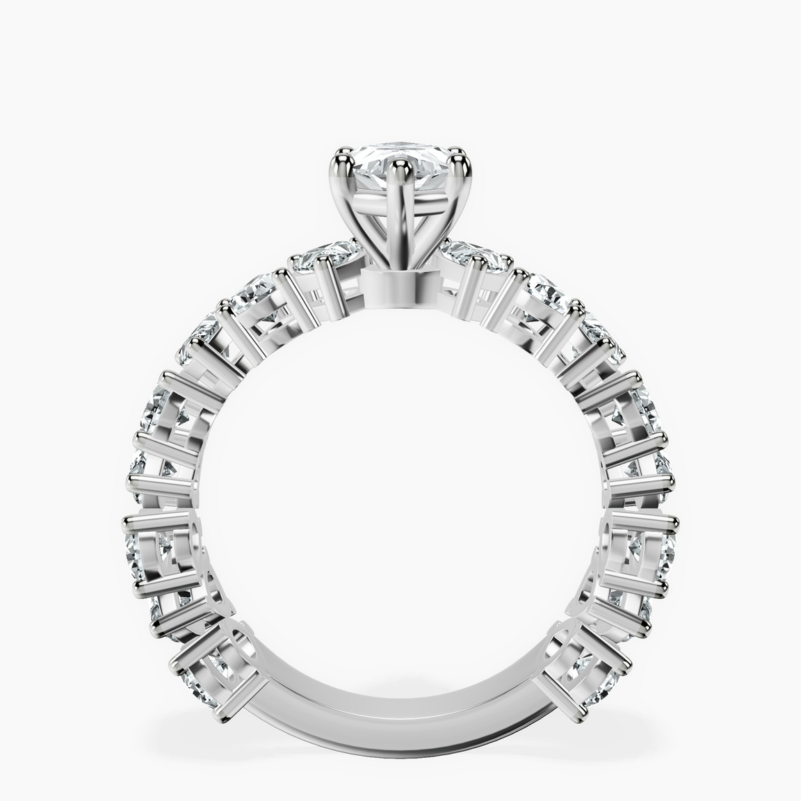 14kt White Gold Esme Side Pear Lab Diamond Ring side right image one