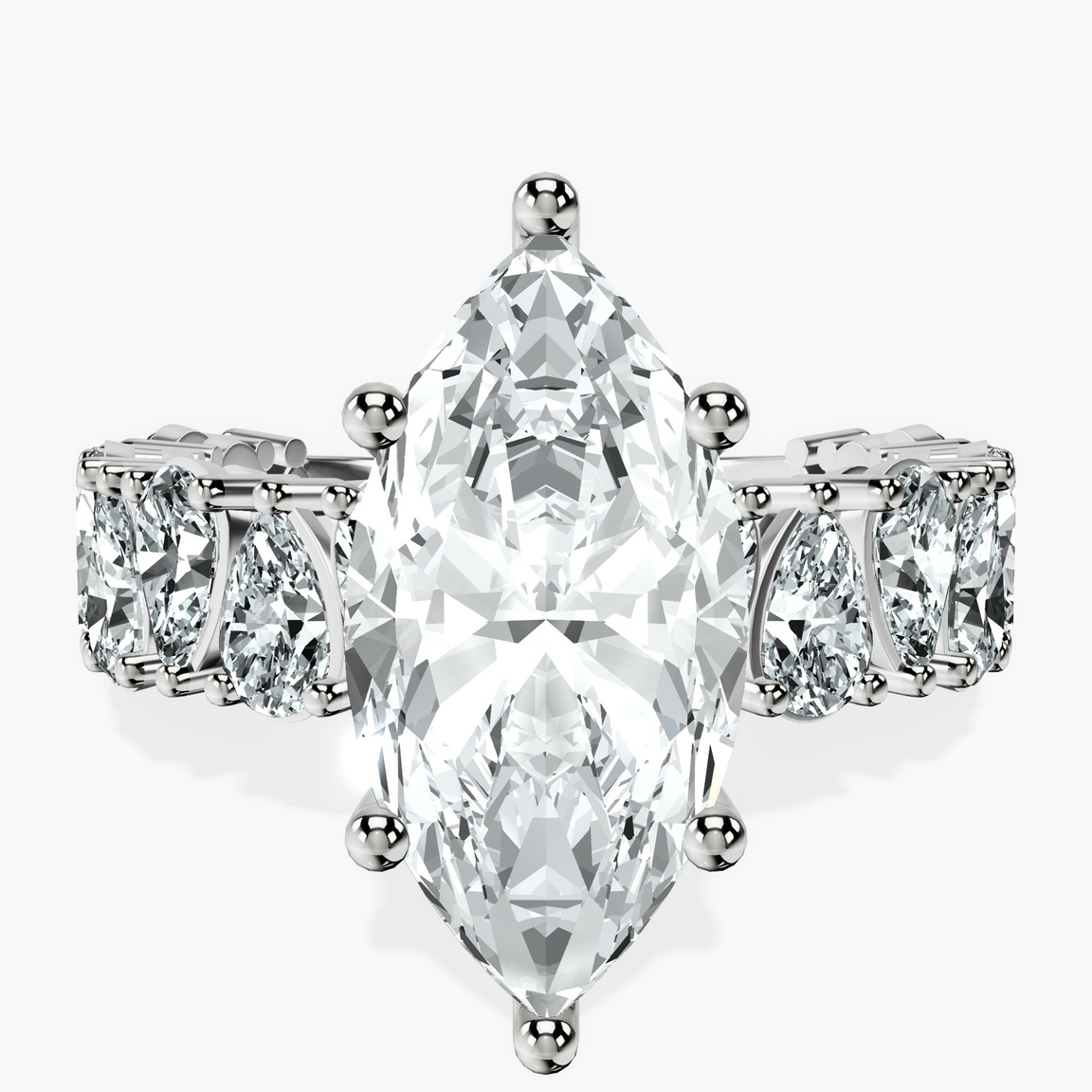 14kt White Gold Esme Side Pear Lab Diamond Ring front image