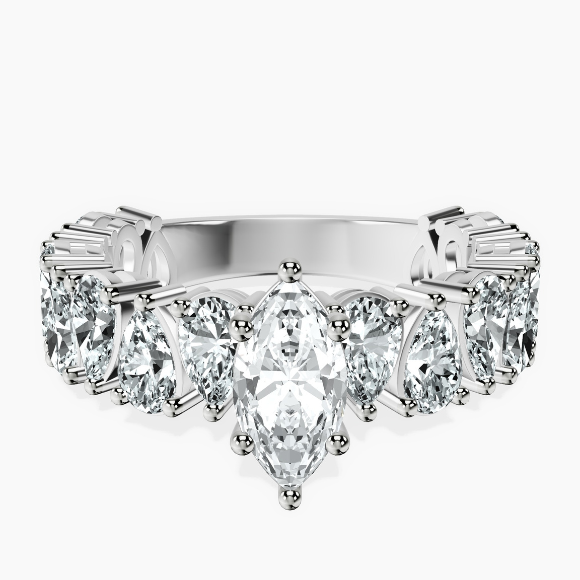 Platinum Esme Side Pear Lab Diamond Ring front image