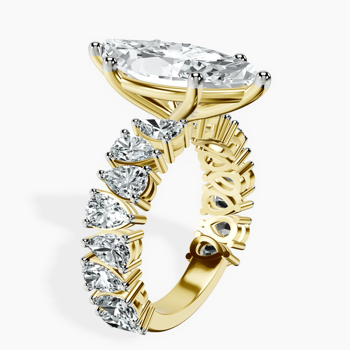10kt Yellow Gold Esme Side Pear Lab Diamond Ring standing product image one