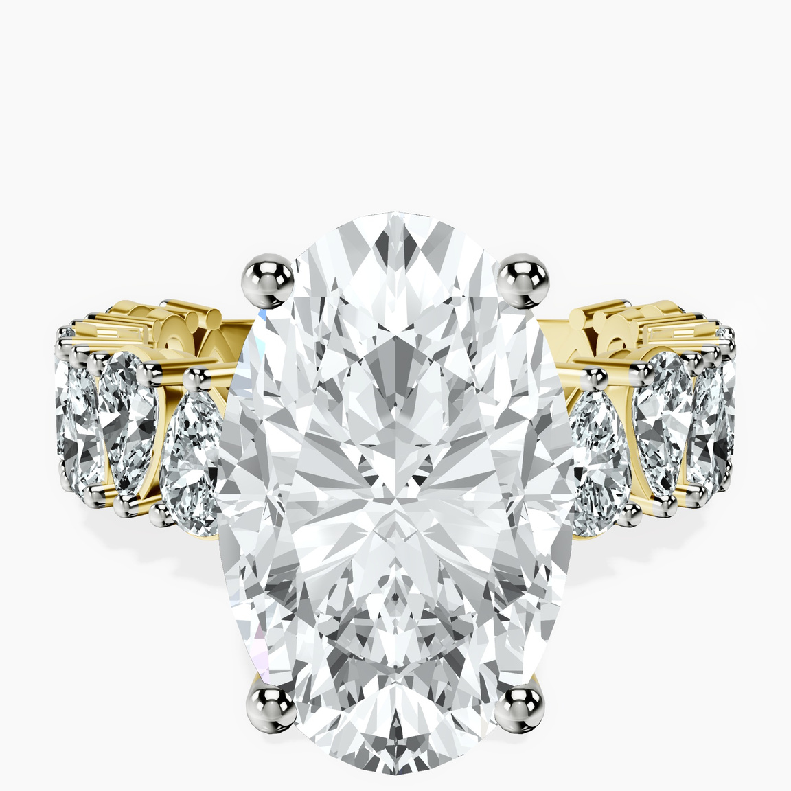 14kt Yellow Gold Esme Side Pear Lab Diamond Ring front image