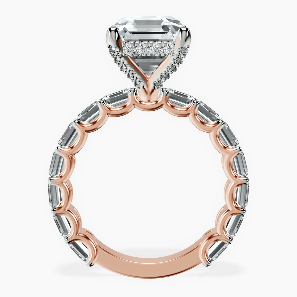 14kt Rose Gold Giselle Side Emerald Lab Diamond Ring side right image one