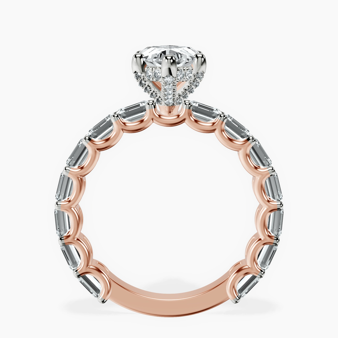14kt Rose Gold Giselle Side Emerald Lab Diamond Ring side right image one