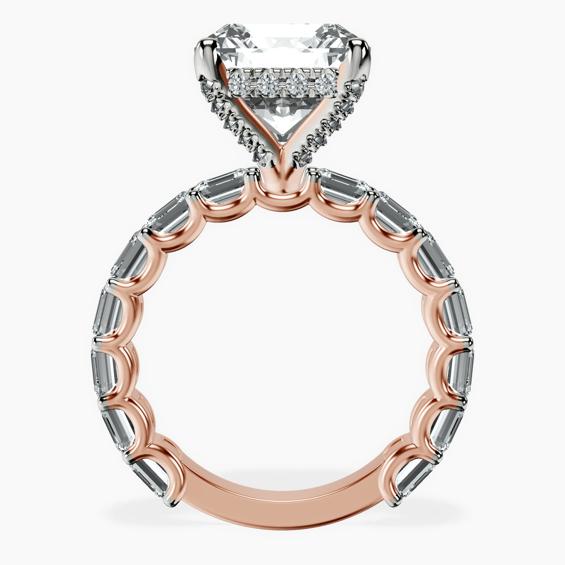 14kt Rose Gold Giselle Side Emerald Lab Diamond Ring side right image one