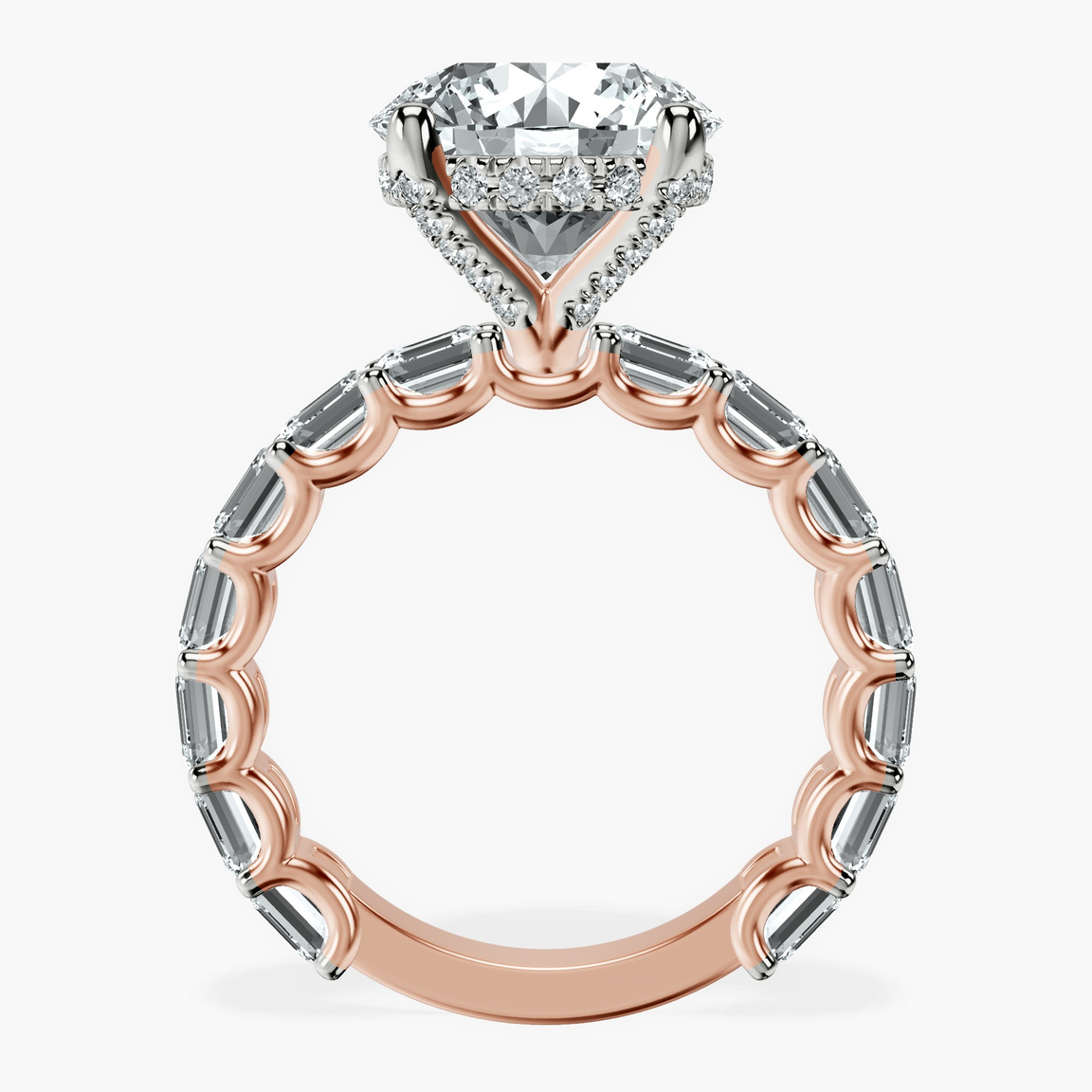 14kt Rose Gold Giselle Side Emerald Lab Diamond Ring side right image one