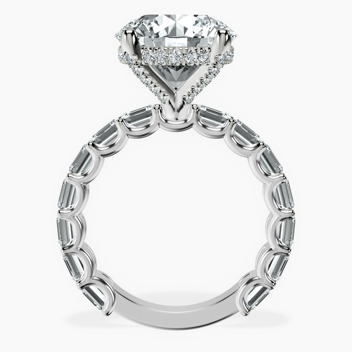 10kt White Gold Giselle Side Emerald Lab Diamond Ring side right image one