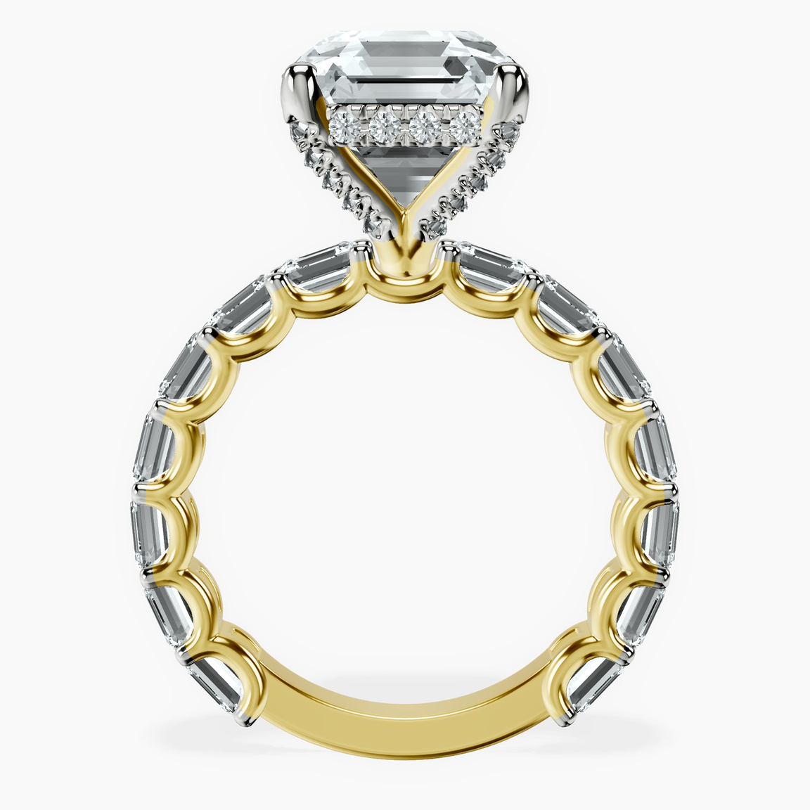 10kt Yellow Gold Giselle Side Emerald Lab Diamond Ring side right image one