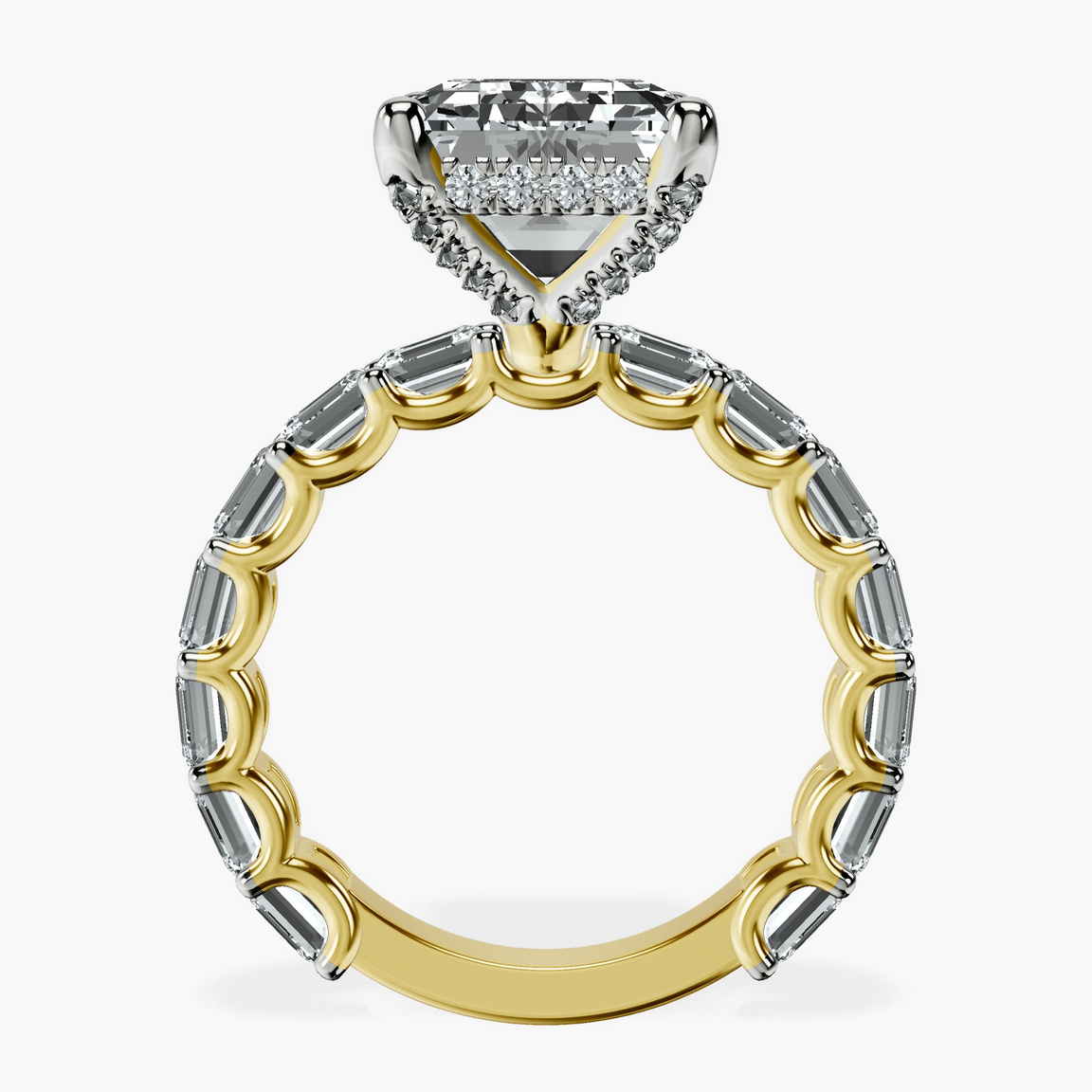 10kt Yellow Gold Giselle Side Emerald Lab Diamond Ring side right image one