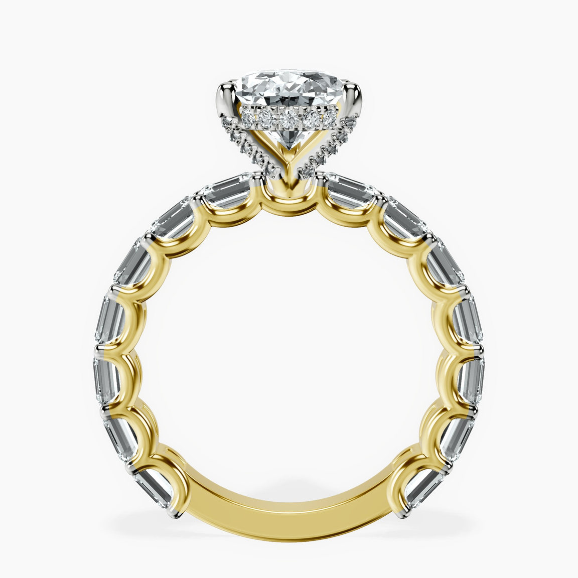 14kt Yellow Gold Giselle Side Emerald Lab Diamond Ring side right image one