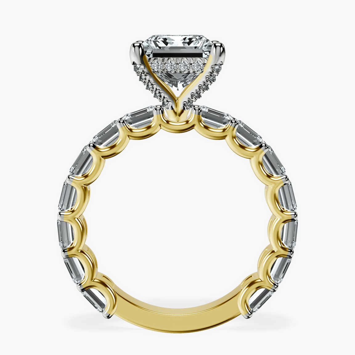 14kt Yellow Gold Giselle Side Emerald Lab Diamond Ring side right image one