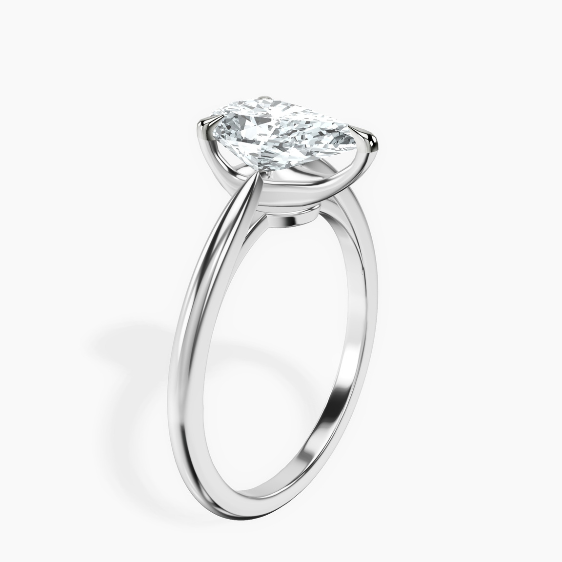 10kt White Gold Azalea Classic Solitaire 1.5mm Lab Diamond Ring standing product image one
