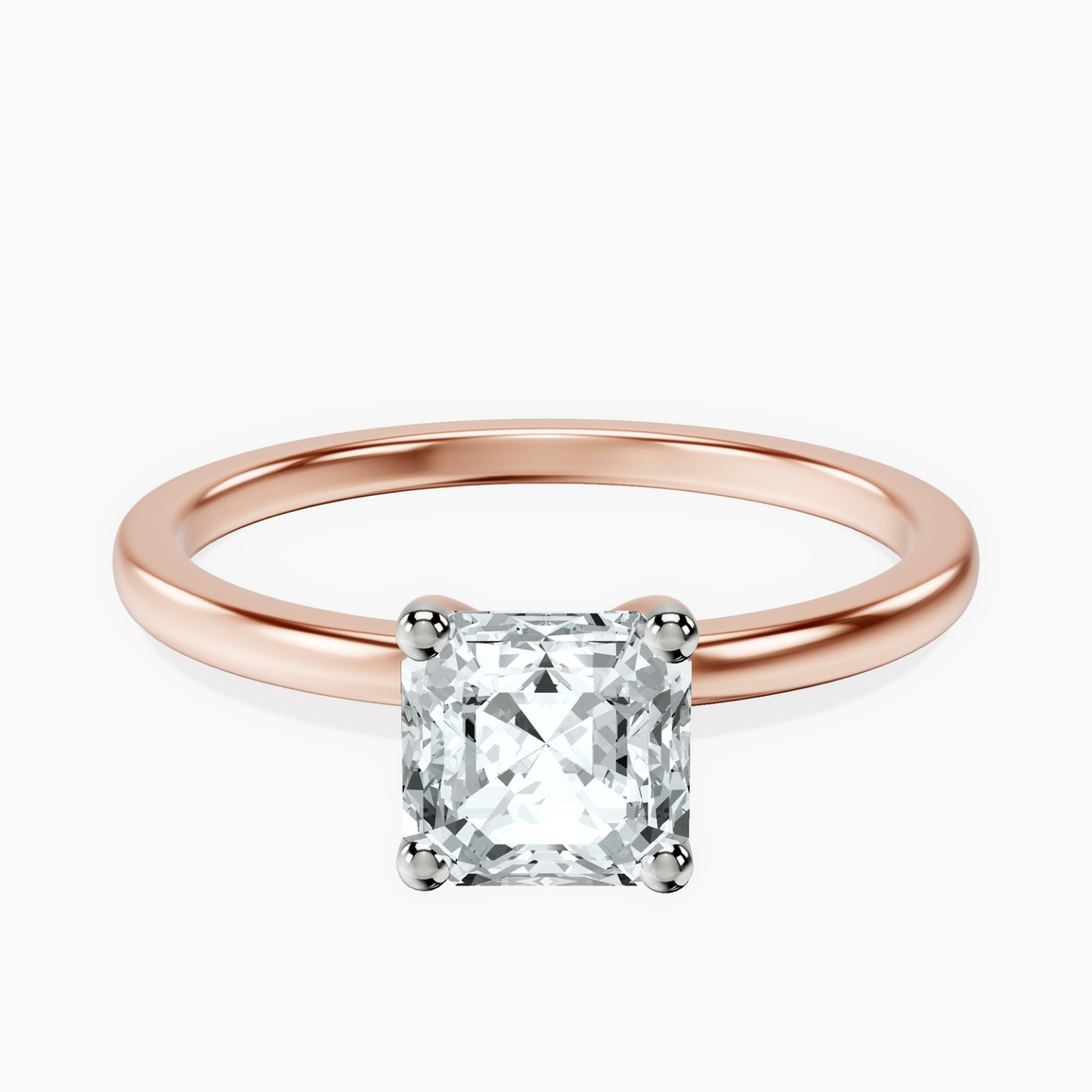 10kt Rose Gold Four Prong Solitaire 1.5mm Lab Diamond Ring front image