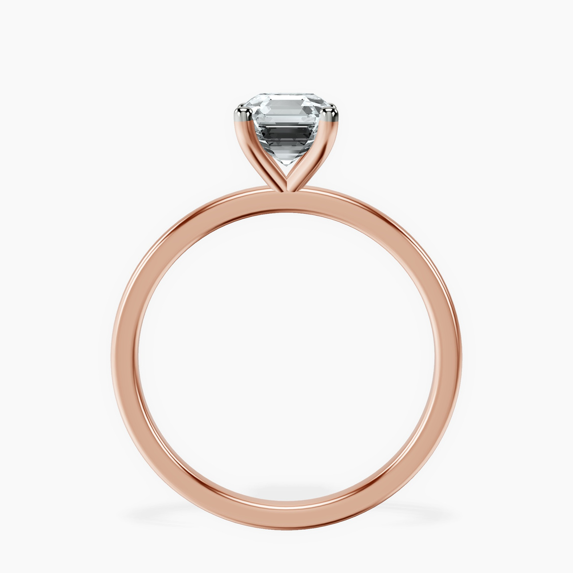 10kt Rose Gold Four Prong Solitaire 1.5mm Lab Diamond Ring side right image one