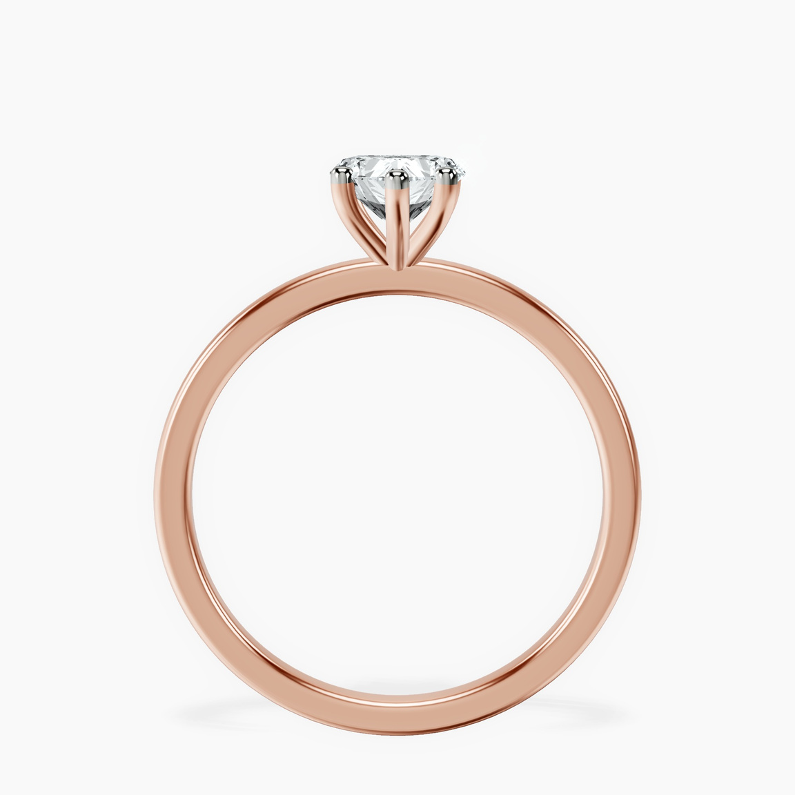14kt Rose Gold Four Prong Solitaire 1.5mm Lab Diamond Ring side right image one