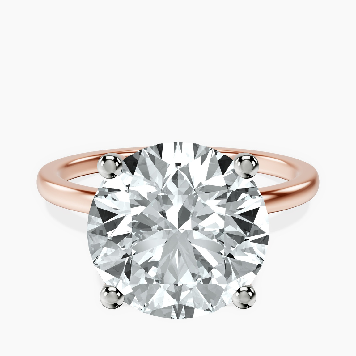 14kt Rose Gold Four Prong Solitaire 1.5mm Lab Diamond Ring front image