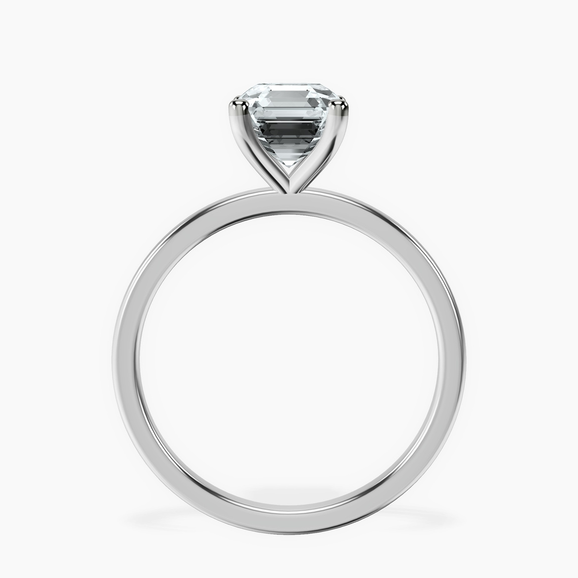 18ct White Gold Four Prong Solitaire 1.5mm Lab Diamond Ring side right image one