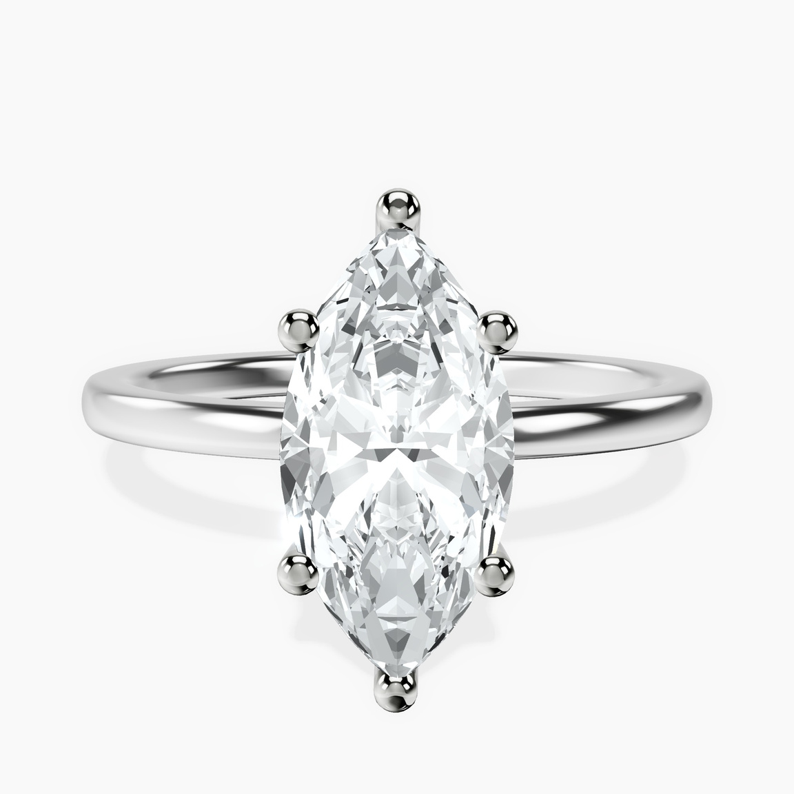 9ct White Gold Four Prong Solitaire 1.5mm Lab Diamond Ring front image