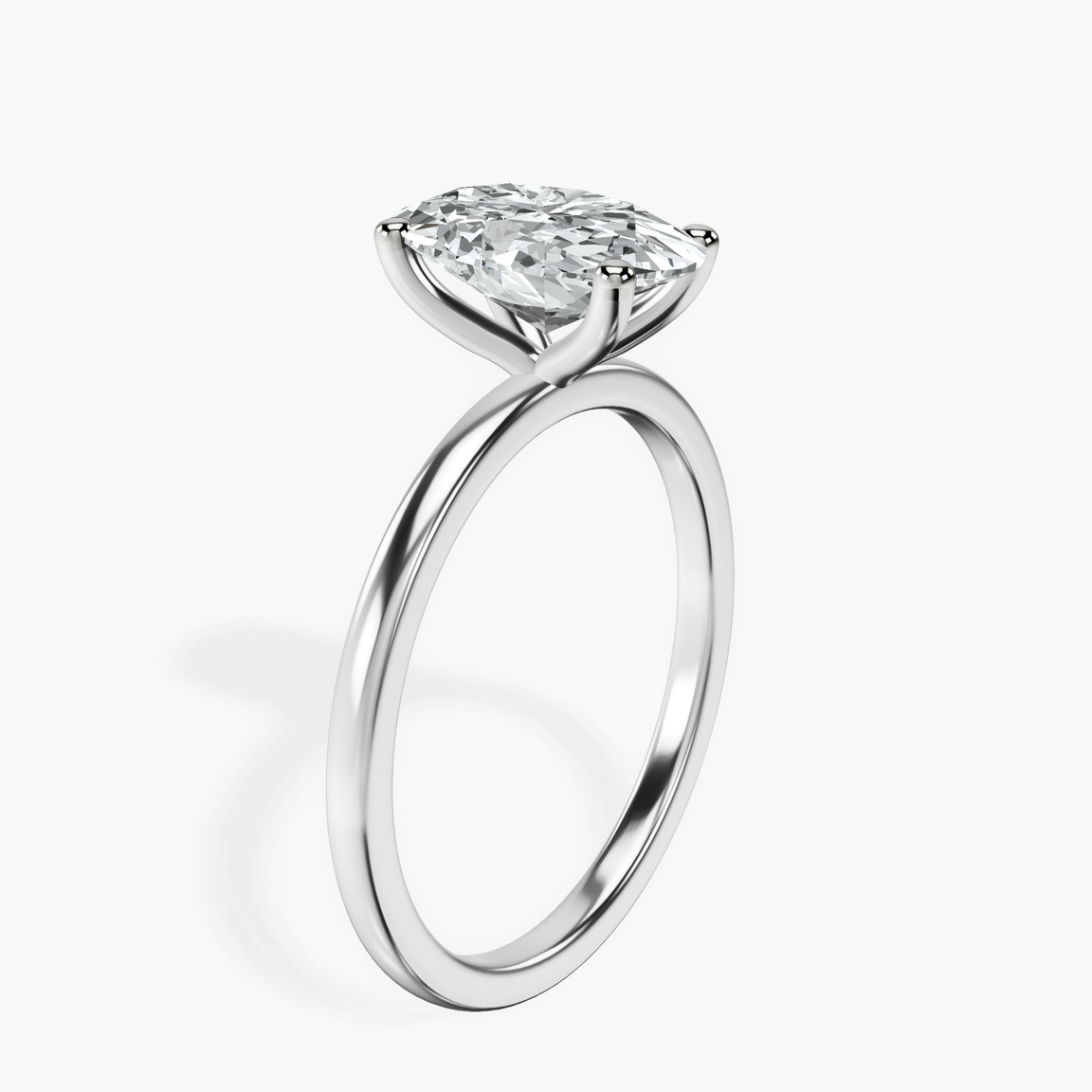 Platinum Four Prong Solitaire 1.5mm Lab Diamond Ring standing product image one